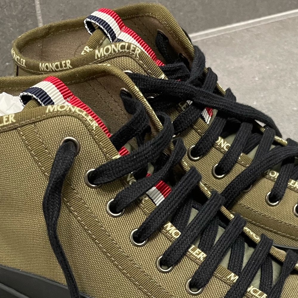 Moncler Lissex High Top Canvas Sneaker Army Green - MEN’S - Picture 4 of 15